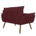 Combo 02 Namoradeira Poltrona Sofá decorativa 02 Lugares Opalla Pés Palito Bordô - DS Estofados
