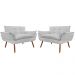 Combo 02 Namoradeira Poltrona Sofá decorativa 02 Lugares Opalla Pés Palito Branco - DS Estofados