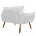 Combo 02 Namoradeira Poltrona Sofá decorativa 02 Lugares Opalla Pés Palito Branco - DS Estofados
