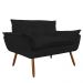 Combo 02 Namoradeira Poltrona Sofá decorativa 02 Lugares Opalla Pés Palito Preto - DS Estofados