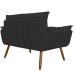 Combo 02 Namoradeira Poltrona Sofá decorativa 02 Lugares Opalla Pés Palito Preto - DS Estofados