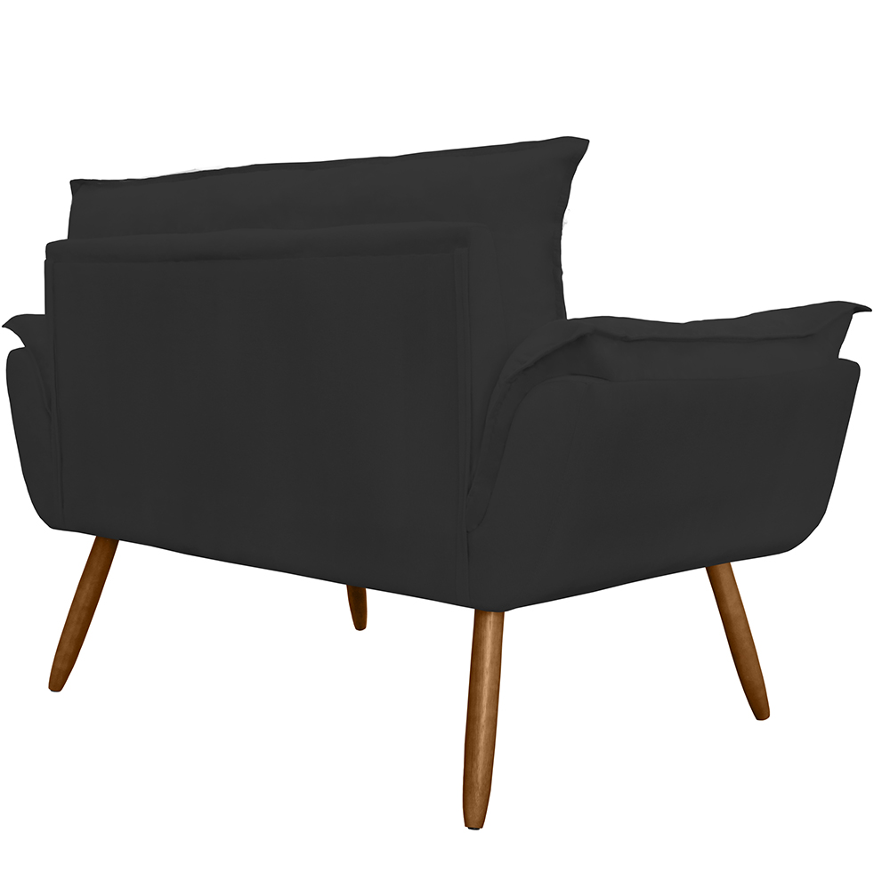 Combo 02 Namoradeira Poltrona Sofá decorativa 02 Lugares Opalla Pés Palito Preto - DS Estofados