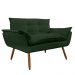 Combo 02 Namoradeira Poltrona Sofá decorativa 02 Lugares Opalla Pés Palito Verde - DS Estofados