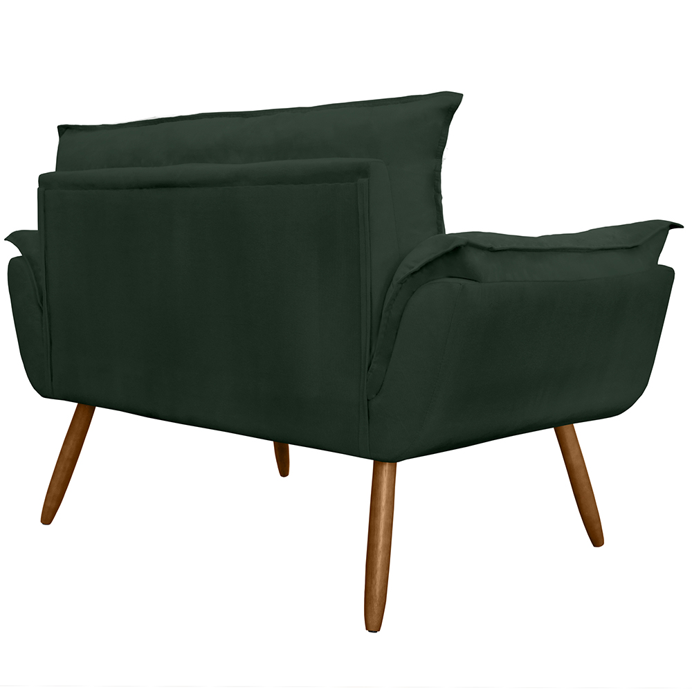 Combo 02 Namoradeira Poltrona Sofá decorativa 02 Lugares Opalla Pés Palito Verde - DS Estofados