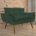 Combo 02 Namoradeira Poltrona Sofá decorativa 02 Lugares Opalla Pés Palito Verde - DS Estofados