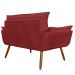 Combo 02 Namoradeira Poltrona Sofá decorativa 02 Lugares Opalla Pés Palito Vermelho - DS Estofados