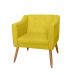 Combo 02 Poltrona Decorativa Lavinia Pés Palito Suede Amarelo - DS Estofados