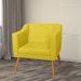 Combo 02 Poltrona Decorativa Lavinia Pés Palito Suede Amarelo - DS Estofados