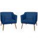 Combo 02 Poltrona Decorativa Lavinia Pés Palito Suede Azul Marinho - DS Estofados