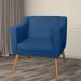 Combo 02 Poltrona Decorativa Lavinia Pés Palito Suede Azul Marinho - DS Estofados
