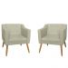 Combo 02 Poltrona Decorativa Lavinia Pés Palito Suede Bege - DS Estofados