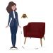 Combo 02 Poltrona Decorativa Lavinia Pés Palito Suede Bordô - DS Estofados