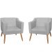 Combo 02 Poltrona Decorativa Lavinia Pés Palito Suede Branco - DS Estofados