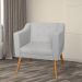 Combo 02 Poltrona Decorativa Lavinia Pés Palito Suede Branco - DS Estofados