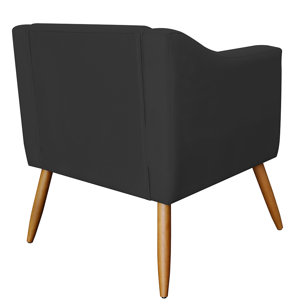 Combo 02 Poltrona Decorativa Lavinia Pés Palito Suede Preto - DS Estofados