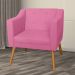 Combo 02 Poltrona Decorativa Lavinia Pés Palito Suede Rosa - DS Estofados