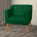 Combo 02 Poltrona Decorativa Lavinia Pés Palito Suede Verde - DS Estofados