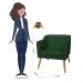 Combo 02 Poltrona Decorativa Lavinia Pés Palito Suede Verde - DS Estofados