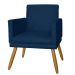 Combo 02 Poltrona Decorativa Pés Palito Nina Estilo Matelassê Azul Marinho - DS Estofados