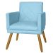 Combo 02 Poltrona Decorativa Pés Palito Nina Estilo Matelassê Azul Turquesa - DS Estofados
