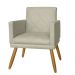 Combo 02 Poltrona Decorativa Pés Palito Nina Estilo Matelassê Bege - DS Estofados