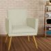 Combo 02 Poltrona Decorativa Pés Palito Nina Estilo Matelassê Bege - DS Estofados