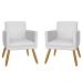 Combo 02 Poltrona Decorativa Pés Palito Nina Estilo Matelassê Branco - DS Estofados