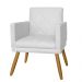 Combo 02 Poltrona Decorativa Pés Palito Nina Estilo Matelassê Branco - DS Estofados