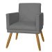 Combo 02 Poltrona Decorativa Pés Palito Nina Estilo Matelassê Cinza - DS Estofados