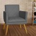 Combo 02 Poltrona Decorativa Pés Palito Nina Estilo Matelassê Cinza - DS Estofados