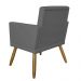 Combo 02 Poltrona Decorativa Pés Palito Nina Estilo Matelassê Cinza - DS Estofados