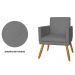Combo 02 Poltrona Decorativa Pés Palito Nina Estilo Matelassê Cinza - DS Estofados