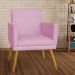 Combo 02 Poltrona Decorativa Pés Palito Nina Estilo Matelassê Rosa - DS Estofados