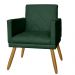 Combo 02 Poltrona Decorativa Pés Palito Nina Estilo Matelassê Verde - DS Estofados