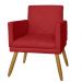 Combo 02 Poltrona Decorativa Pés Palito Nina Estilo Matelassê Vermelho - DS Estofados