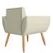 Combo 02 Poltronas Decorativa Flora Pés Palito Suede Bege - DS Estofados