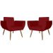 Combo 02 Poltronas Decorativa Flora Pés Palito Suede Bordô - DS Estofados