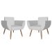 Combo 02 Poltronas Decorativa Flora Pés Palito Suede Branco - DS Estofados