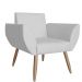 Combo 02 Poltronas Decorativa Flora Pés Palito Suede Branco - DS Estofados