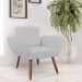 Combo 02 Poltronas Decorativa Flora Pés Palito Suede Branco - DS Estofados