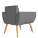Combo 02 Poltronas Decorativa Flora Pés Palito Suede Cinza - DS Estofados