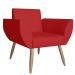 Combo 02 Poltronas Decorativa Flora Pés Palito Suede Vermelho - DS Estofados