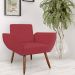 Combo 02 Poltronas Decorativa Flora Pés Palito Suede Vermelho - DS Estofados