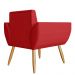 Combo 02 Poltronas Decorativa Flora Pés Palito Suede Vermelho - DS Estofados