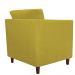 Combo 02 Poltronas Decorativa Isis Pés de Madeira Mais Puff Opalla Suede Amarelo - DS Estofados