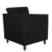 Combo 02 Poltronas Decorativa Isis Pés de Madeira Mais Puff Opalla Suede Preto - DS Estofados