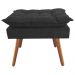 Combo 02 Poltronas Decorativa Isis Pés de Madeira Mais Puff Opalla Suede Preto - DS Estofados