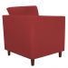 Combo 02 Poltronas Decorativa Isis Pés de Madeira Mais Puff Opalla Suede Vermelho - DS Estofados