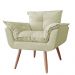 Combo 02 Poltronas Decorativa Opalla Pés Palito Suede Bege - DS Estofados