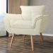 Combo 02 Poltronas Decorativa Opalla Pés Palito Suede Bege - DS Estofados